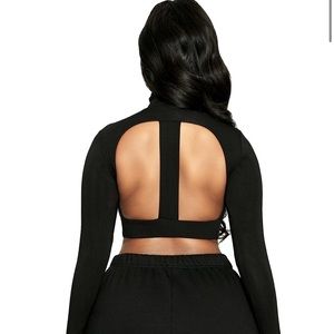 Lori Harvey NAKED WARDROBE Black Crop Top 🖤